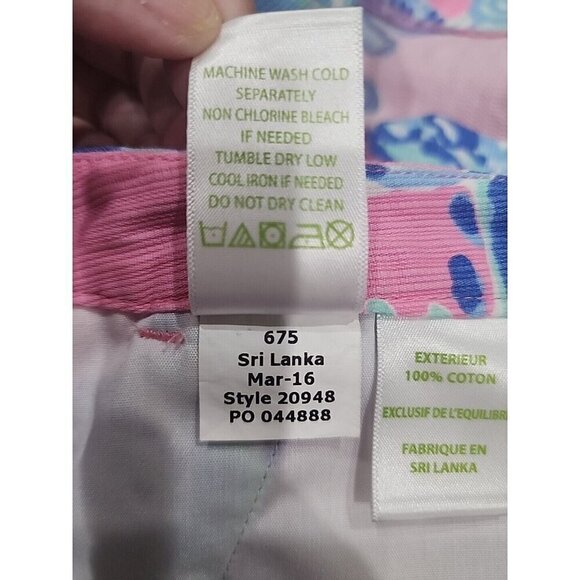 Lilly Pulitzer Adie Shorts in Pink & Blue Seashell Pattern Beach Women's 2 - Picture 8 of 8